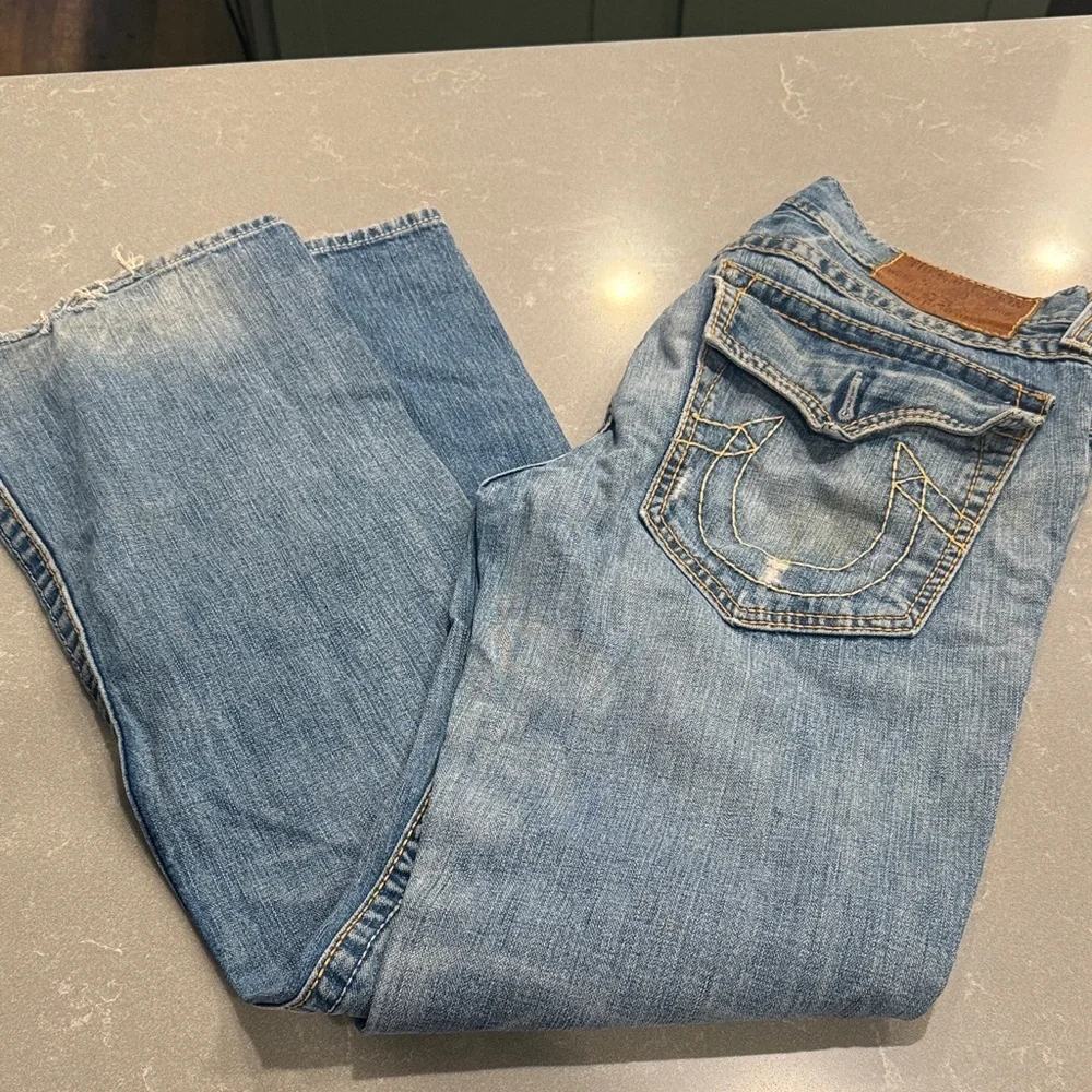 True Religion Light Blue Bootcut Denim Jeans